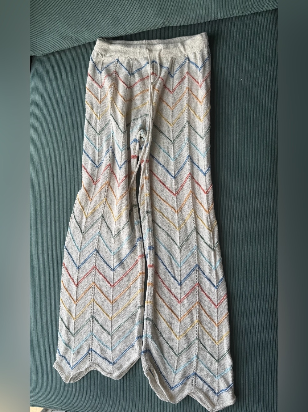NWOT American Eagle Live Your Life Knitted Pants Bottom Rainbow Unisex M Summer
